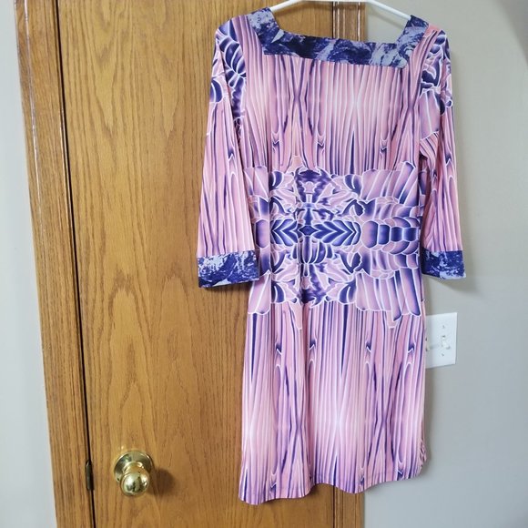 BCBGMaxAzria Women’s V-Neck Tunic Dress – Multicolor Abstract Print – Size M - Picture 3 of 8